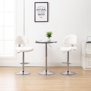 vidaXL Barstoelen 2 st kunstleer wit