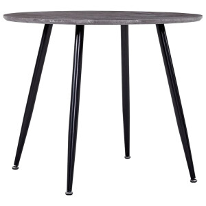 vidaXL Eettafel 90x73,5 cm MDF betonkleurig en zwart