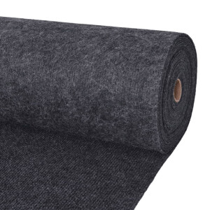 vidaXL Tapijt 1,2x20 m ribstof antracietkleurig