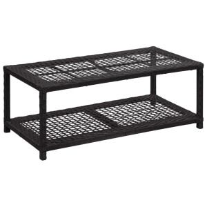 vidaXL Schoenenbank 80x40x30 cm poly rattan zwart