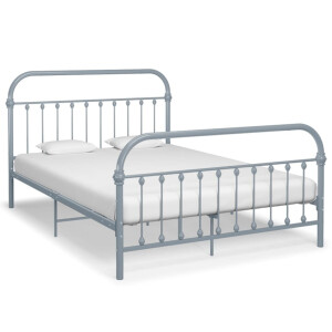 vidaXL Bedframe metaal grijs 120x200 cm