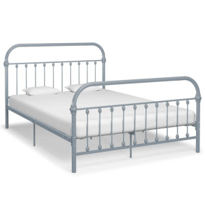 vidaXL Bedframe metaal grijs 160x200 cm