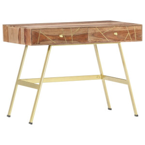 vidaXL Schrijftafel met lades 100x55x75 cm massief acaciahout