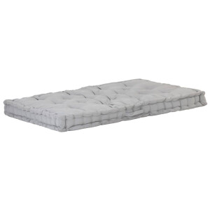 vidaXL Palletvloerkussen 120x80x10 cm katoen grijs
