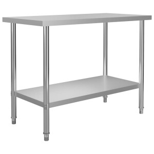 vidaXL Keukenwerktafel 120x60x85 cm roestvrij staal