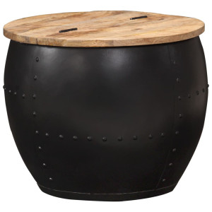 vidaXL Salontafel rond 53x43 cm massief mangohout