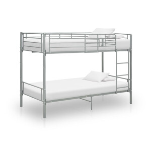 vidaXL Stapelbed metaal grijs 90x200 cm