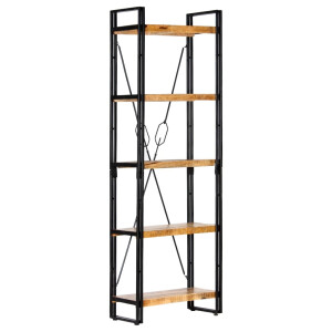 vidaXL Boekenkast met 5 schappen 60x30x180 cm massief mangohout