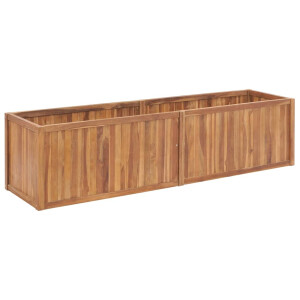 vidaXL Plantenbak verhoogd 200x50x50 cm massief teakhout