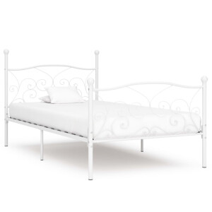 vidaXL Bedframe met lattenbodem metaal wit 90x200 cm