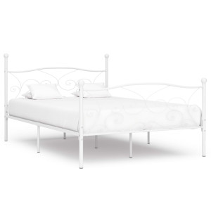 vidaXL Bedframe met lattenbodem metaal wit 120x200 cm