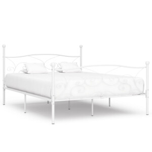 vidaXL Bedframe met lattenbodem metaal wit 200x200 cm