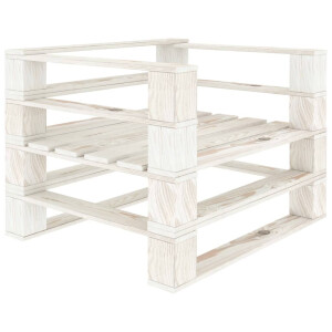 vidaXL Tuinfauteuil pallet hout wit