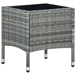 vidaXL Tuintafel 40x40x45 cm poly rattan grijs