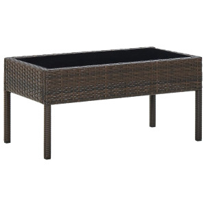 vidaXL Tuintafel 75x40x37 cm poly rattan bruin