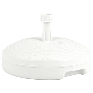 vidaXL Parasolvoet gevuld met zand/water 20 L kunststof rattan wit