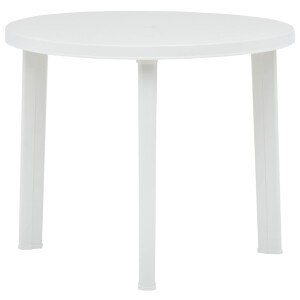 vidaXL Tuintafel 89 cm kunststof wit