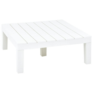 vidaXL Tuintafel 78x78x31 cm kunststof wit