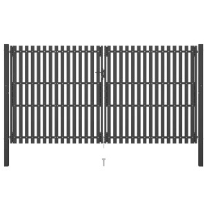 vidaXL Tuinhekpoort staal 400x200 cm antraciet