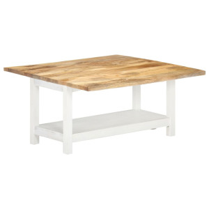 vidaXL Salontafel verlengbaar 90x(45-90)x45 cm massief mangohout wit