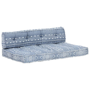 vidaXL Bankkussen pallet stof patchwork indigo