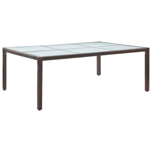 vidaXL Tuintafel 200x150x74 cm poly rattan bruin