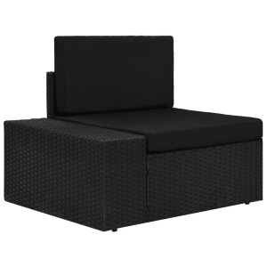 vidaXL Hoekbank met rechterarmleuning sectioneel poly rattan zwart