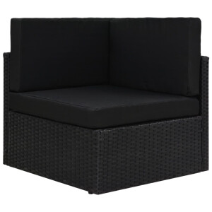 vidaXL Hoekbank sectioneel poly rattan zwart