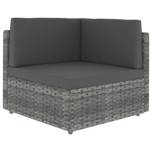 vidaXL Hoekbank sectioneel poly rattan grijs