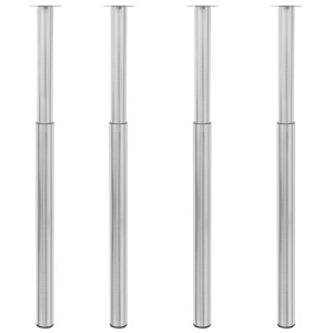 vidaXL Tafelpoten telescopisch 4 st 710-1100 mm geborsteld nikkel