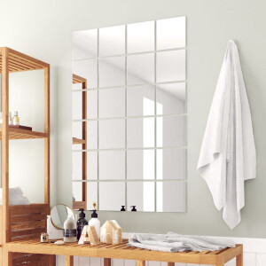 vidaXL 48 st Spiegeltegels vierkant glas