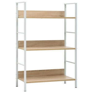 vidaXL Boekenkast 3 schappen 60x27,6x90,5 cm bewerkt hout eikenkleurig