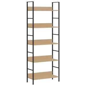 vidaXL Boekenkast 5 schappen 60x27,6x158,5 cm bewerkt hout eikenkleur