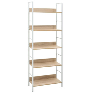 vidaXL Boekenkast 5 schappen 60x27,6x158,5 cm bewerkt hout eikenkleur