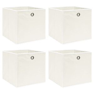 vidaXL Opbergboxen 4 st 32x32x32 cm stof wit