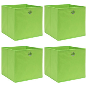 vidaXL Opbergboxen 4 st 32x32x32 cm stof groen