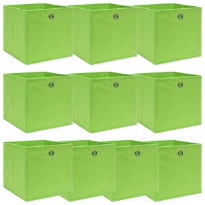 vidaXL Opbergboxen 10 st 32x32x32 cm stof groen