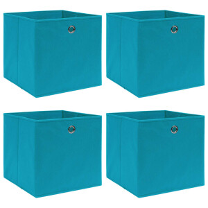 vidaXL Opbergboxen 4 st 32x32x32 cm stof babyblauw
