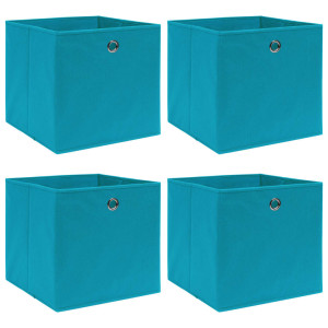 vidaXL Opbergboxen 4 st 32x32x32 cm stof babyblauw