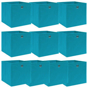 vidaXL Opbergboxen 10 st 32x32x32 cm stof babyblauw