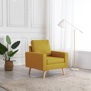 vidaXL Fauteuil stof geel