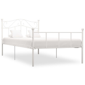 vidaXL Bedframe metaal wit 90x200 cm