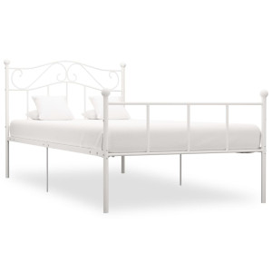 vidaXL Bedframe metaal wit 90x200 cm