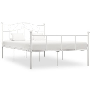 vidaXL Bedframe metaal wit 140x200 cm