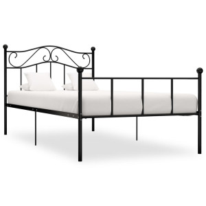 vidaXL Bedframe metaal zwart 90x200 cm