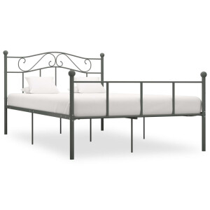 vidaXL Bedframe metaal grijs 160x200 cm