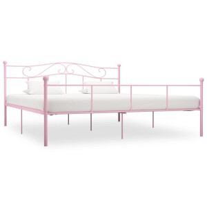 vidaXL Bedframe metaal roze 180x200 cm