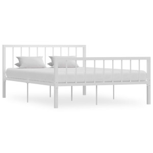 vidaXL Bedframe metaal wit 140x200 cm