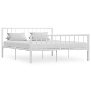 vidaXL Bedframe metaal wit 160x200 cm