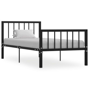 vidaXL Bedframe metaal zwart 90x200 cm